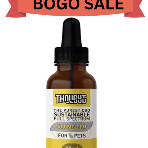 ThoughtCloud -Full Spectrum CBD for Pets in Cold Pressed Hemp Seed Oil 300mg, 600mg, 1200mg